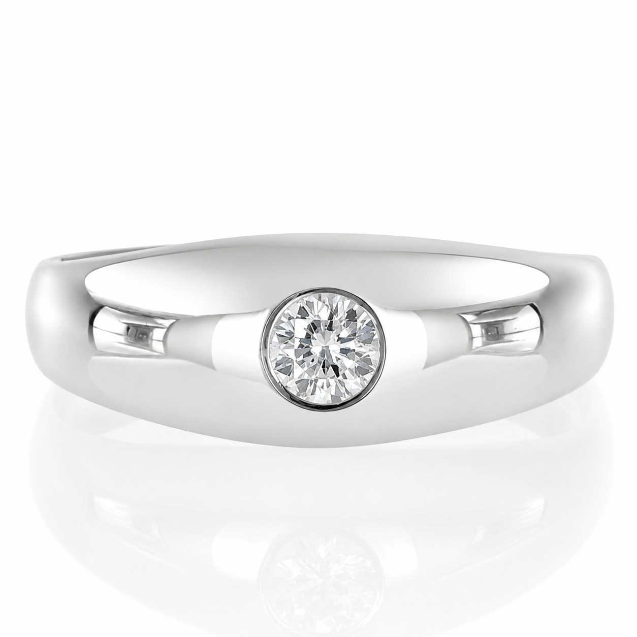 Anello - 18 carati Oro bianco - 0.23ct. tw. Diamante (Naturale) - Made in Italy - Handmade