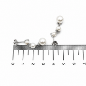 Orecchini - 18 carati Oro bianco - 0.06ct. tw. Diamante (Naturale) - Perla