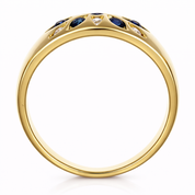 Anello - 18 carati Oro giallo - 0.37ct. tw. Zaffiro - Diamante