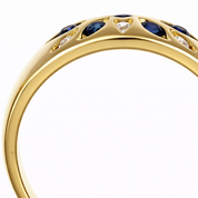 Anello - 18 carati Oro giallo - 0.37ct. tw. Zaffiro - Diamante