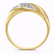 Anello - 18 carati Oro bianco, Oro giallo - 0.08ct. tw. Diamante (Naturale)