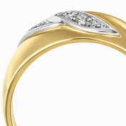 Anello - 18 carati Oro bianco, Oro giallo - 0.08ct. tw. Diamante (Naturale)