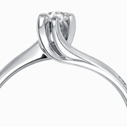 Anello - 18 carati Oro bianco - 0.08ct. tw. Diamante (Naturale)