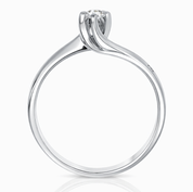 Anello - 18 carati Oro bianco - 0.08ct. tw. Diamante (Naturale)