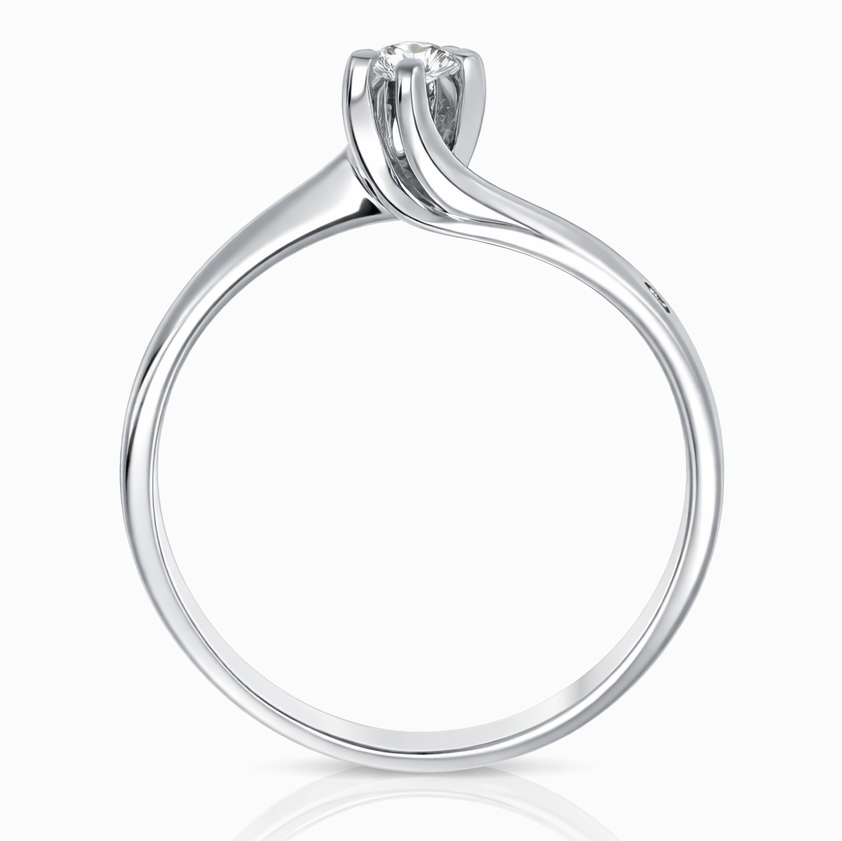 Anello - 18 carati Oro bianco - 0.08ct. tw. Diamante (Naturale)