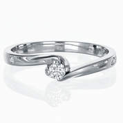 Anello - 18 carati Oro bianco - 0.08ct. tw. Diamante (Naturale)