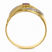 Anello - 18 carati Oro bianco, Oro giallo - 0.25ct. tw. Rubino - Diamante
