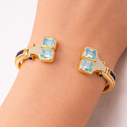 Bracciale - 18 carati Oro giallo, Diamanti 0.33 Ct - Topazi 8.60 Ct -Zaffiri 0.66 Ct - 9.59ct. tw.
