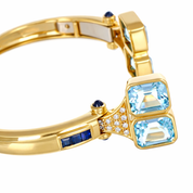 Bracciale - 18 carati Oro giallo, Diamanti 0.33 Ct - Topazi 8.60 Ct -Zaffiri 0.66 Ct - 9.59ct. tw.