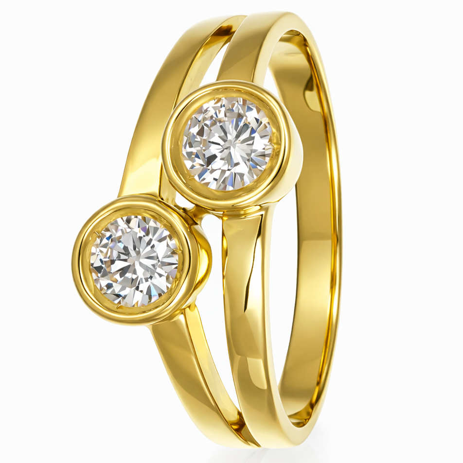 Anello - 18 carati Oro giallo - 0.44ct. tw. Diamante (Naturale)