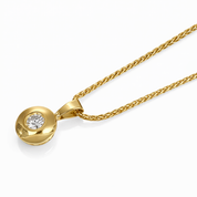 Collana con ciondolo - 18 carati Oro giallo - 0.12ct. tw. Diamante (Naturale)