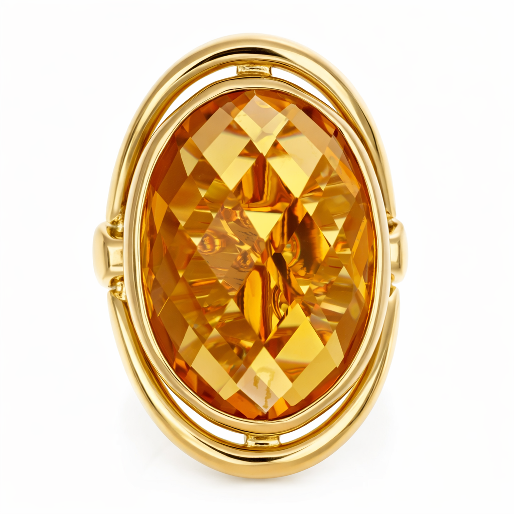 Anello - 18 carati Oro giallo - 19.80ct. tw. Topazio