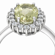 Anello - 18 carati Oro bianco - 2.59ct. tw. Tormalina - Diamante