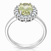 Anello - 18 carati Oro bianco - 2.59ct. tw. Tormalina - Diamante