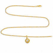 Collana con ciondolo - 18 carati Oro giallo - 0.14ct. tw. Diamante (Naturale)