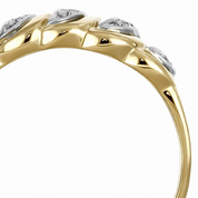 Anello in Oro Giallo , Oro Bianco 18 carati con n 11 Diamanti da 0.01 Ct tot 0.11