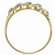Anello in Oro Giallo , Oro Bianco 18 carati con n 11 Diamanti da 0.01 Ct tot 0.11