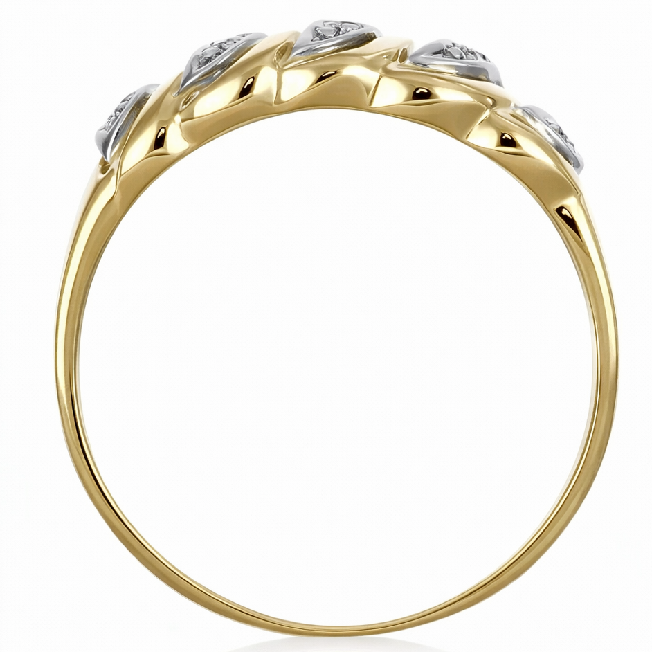 Anello in Oro Giallo , Oro Bianco 18 carati con n 11 Diamanti da 0.01 Ct tot 0.11