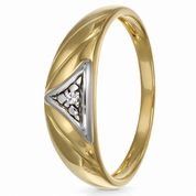 Anello - Oro giallo e oro bianco 18 carati - Diamante