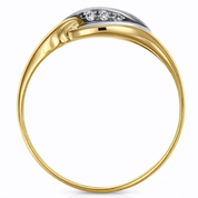 Anello in Oro Giallo e Oro Bianco,  18 carati con n 3 Diamanti da 0.01 tot 0.03 ct