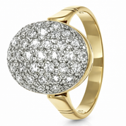 Anello - Oro giallo e argento - Diamanti