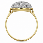 Anello - Oro giallo e argento - Diamanti