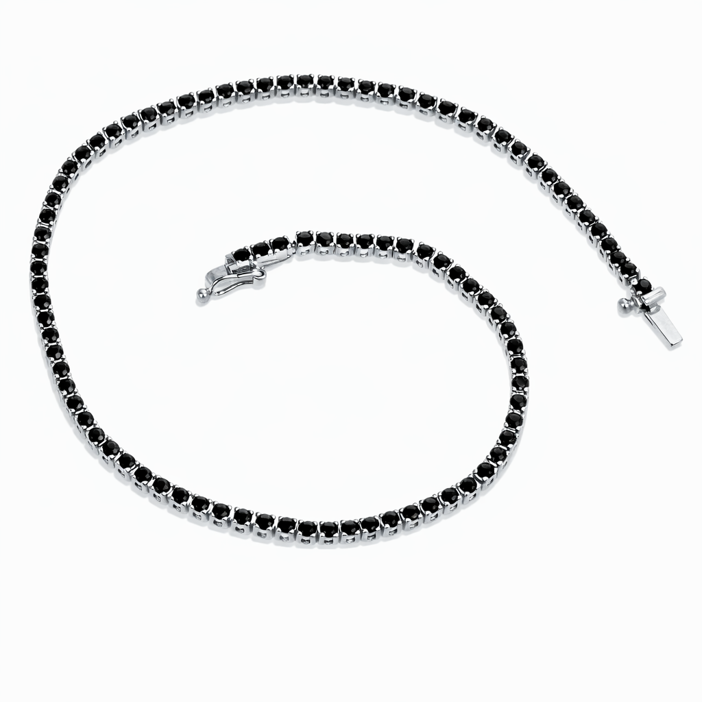 Bracciale - 18 carati Oro bianco - 0.20ct. tw. Onice