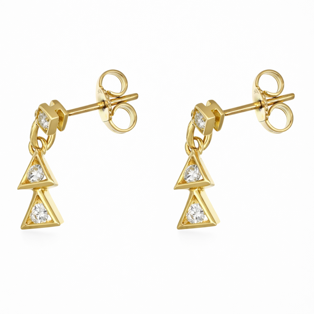 Orecchini - 18 carati Oro giallo - 0.18ct. tw. Diamante (Naturale)