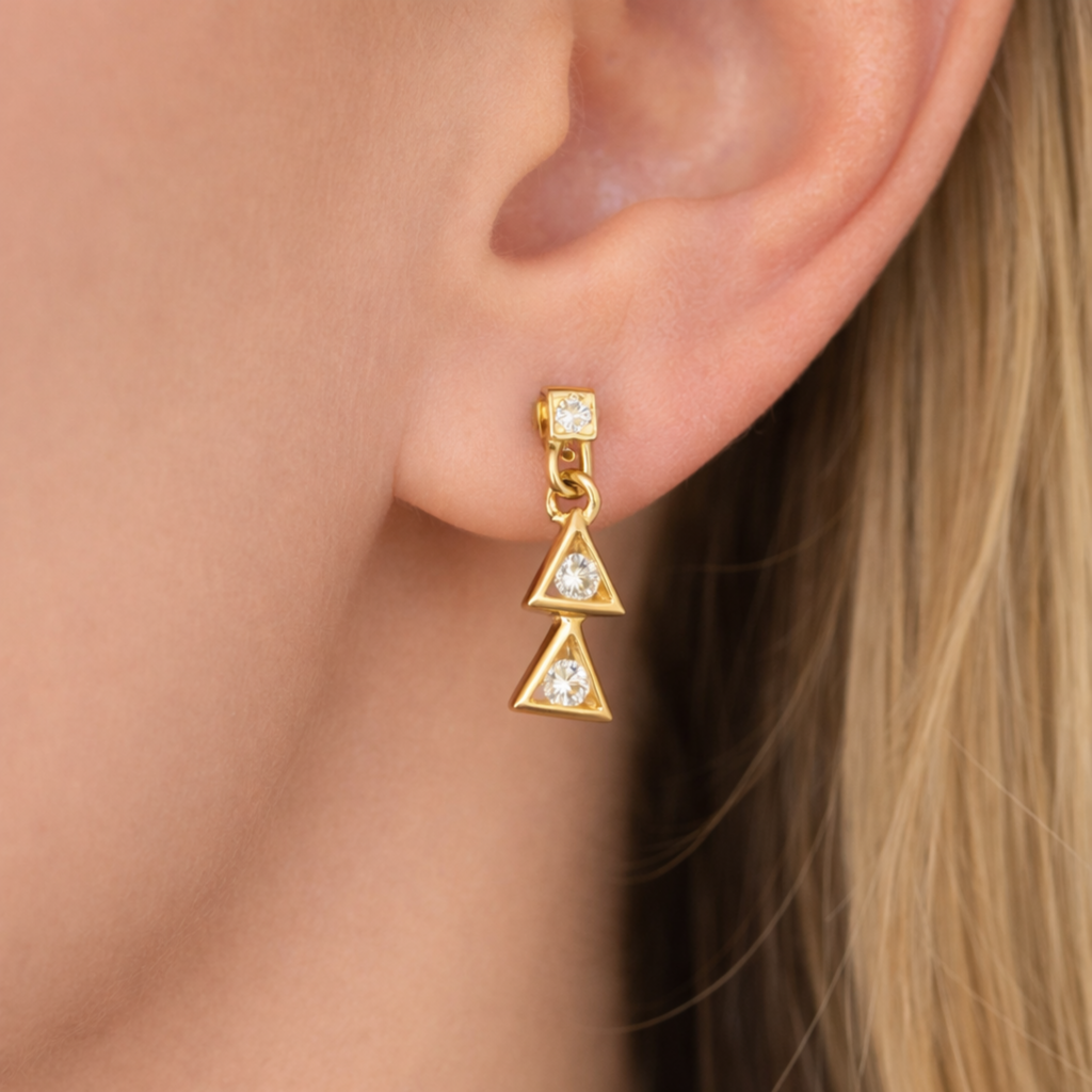 Orecchini - 18 carati Oro giallo - 0.18ct. tw. Diamante (Naturale)