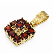 Ciondolo - 18 carati Oro giallo - 0.45ct. tw. Granato