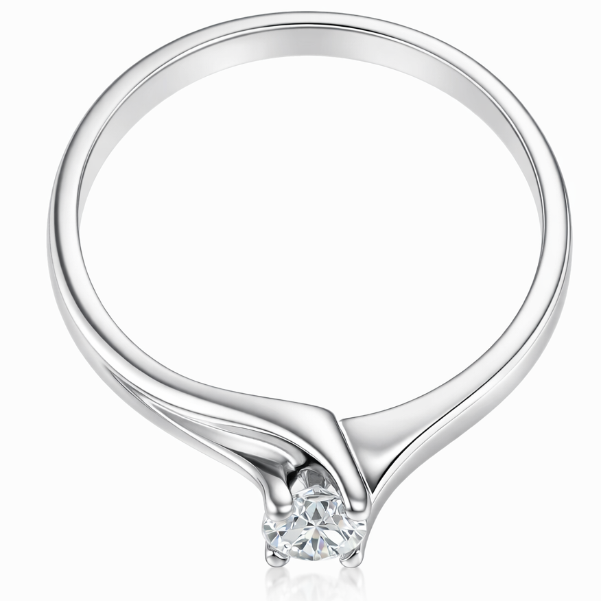 Anello in oro bianco 18 carati con n 1 Diamanti da 0,35 ct tot