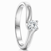 Anello in oro bianco 18 carati con n 1 Diamanti da 0,35 ct tot