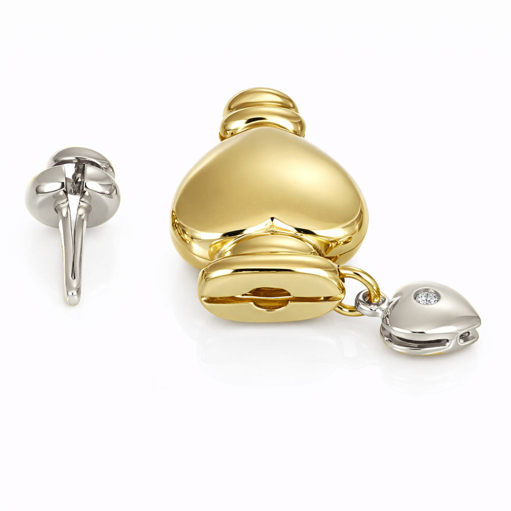 Chiusura per collana - 18 carati Oro bianco, Oro giallo - 0.01ct. tw. Diamante (Naturale)