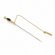Spilla - 18 carati Oro giallo - 0.20ct. tw. Zaffiro