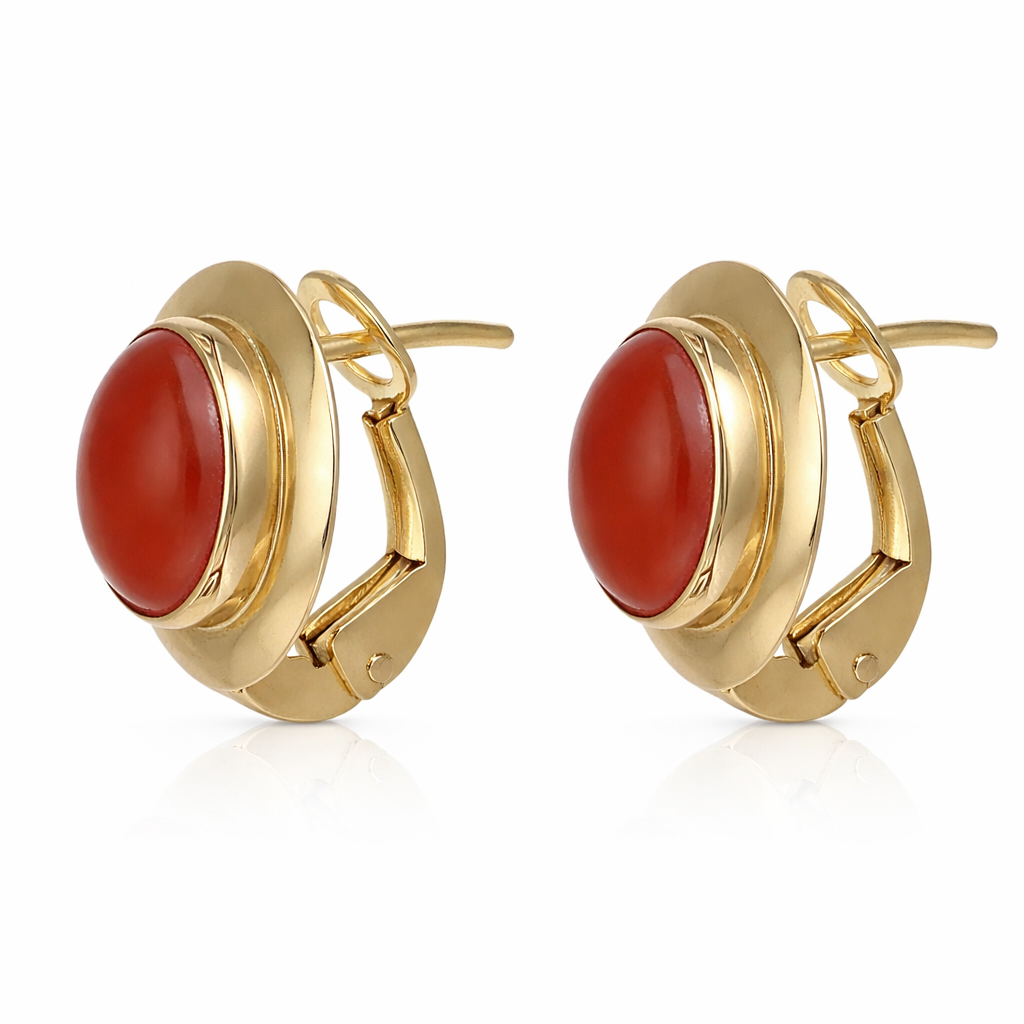 Orecchini - 18 carati Oro giallo Corallo