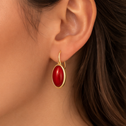 Orecchini - 18 carati Oro giallo Corallo