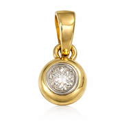 Ciondolo - 18 carati Oro giallo, Oro bianco - 0.18ct. tw. Diamante (Naturale)
