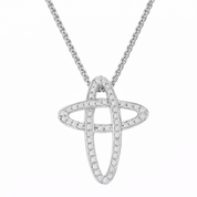 Collana con ciondolo - 18 carati Oro bianco - 0.54ct. tw. Diamante (Naturale) - Made in Italy - Handmade