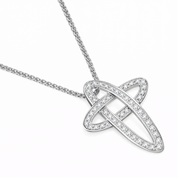 Collana con ciondolo - 18 carati Oro bianco - 0.54ct. tw. Diamante (Naturale) - Made in Italy - Handmade