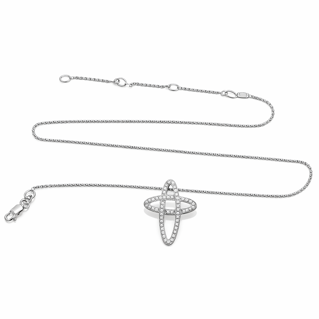 Collana con ciondolo - 18 carati Oro bianco - 0.54ct. tw. Diamante (Naturale) - Made in Italy - Handmade