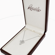 Collana con ciondolo - 18 carati Oro bianco - 0.54ct. tw. Diamante (Naturale) - Made in Italy - Handmade