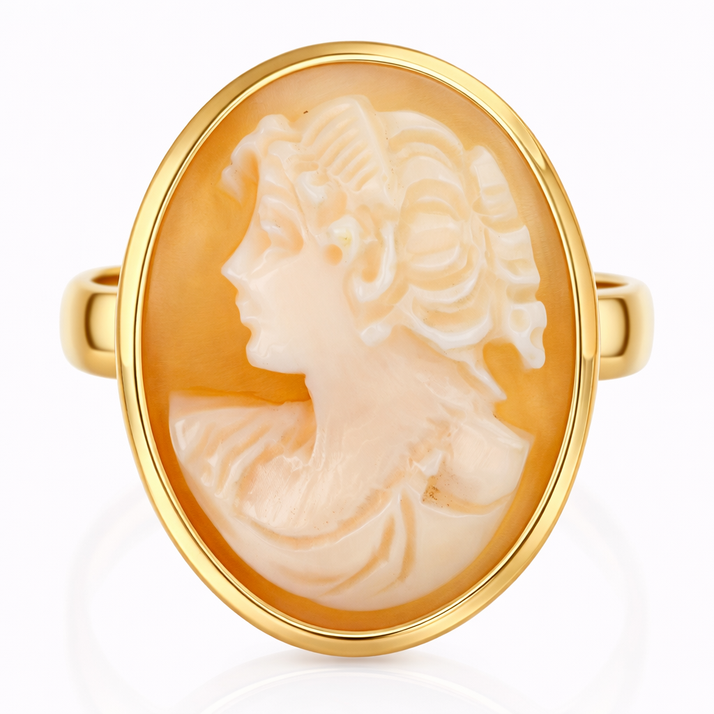 Anello - 18 carati Oro giallo - Cammeo