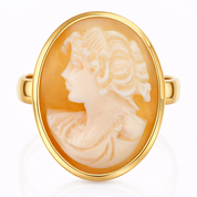 Anello - 18 carati Oro giallo - Cammeo