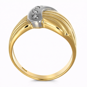Anello - 18 carati Oro bianco, Oro giallo - 0.05ct. tw. Diamante (Naturale)