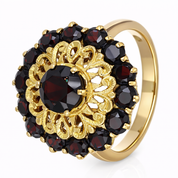 Anello - 18 carati Oro giallo - 2.92ct. tw. Granato