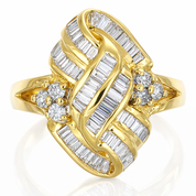 Anello da donna in oro giallo e oro bianco 18 carati