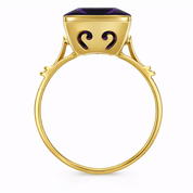 Anello da donna in oro giallo 18 carati con ametista