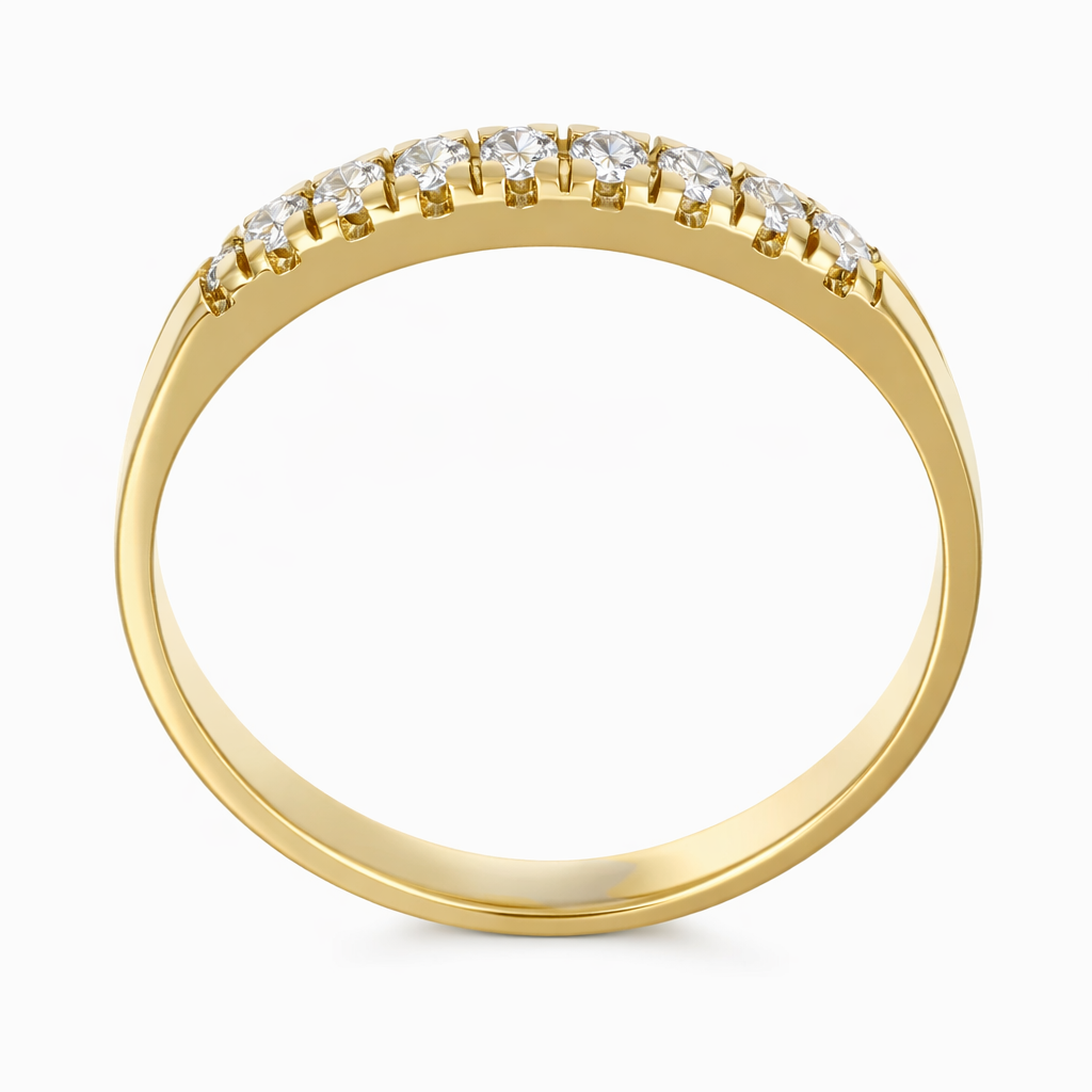 Anello da donna in oro giallo e oro bianco 18 carati