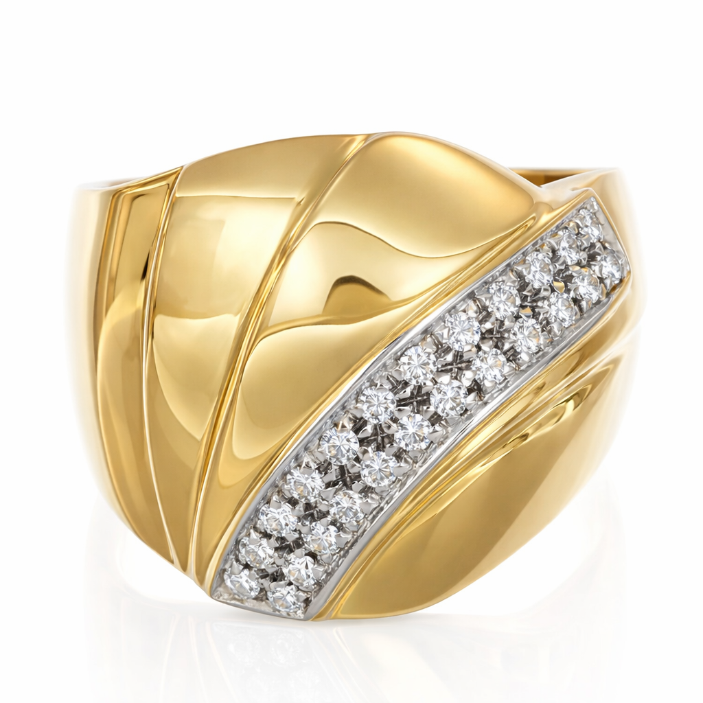 Anello - 18 carati Oro giallo, Oro bianco - 0.39ct. tw. Diamante (Naturale)