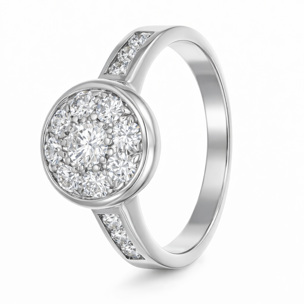 Anello - 18 carati Oro bianco - 0.73ct. tw. Diamante (Naturale)